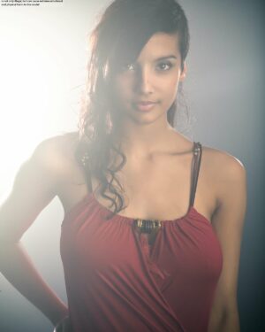 Indian Babe Shanaya Red Dress Nudes