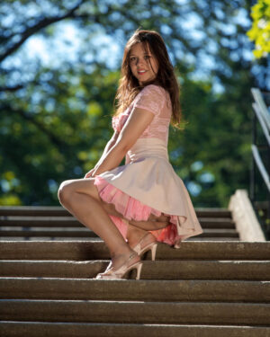 Audrey Pink Dress Flashing