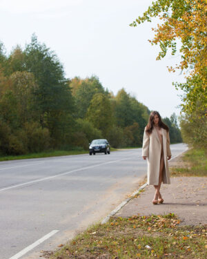 Audrey Sexy Overcoat Flasher