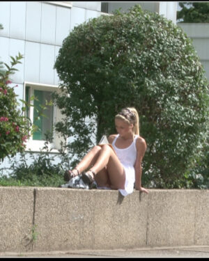 Blonde Reading Upskirt Frivolous Dress Order