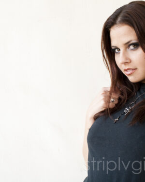 Cali Logan Black Thong Strip