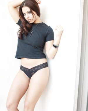 Cali Logan Black Thong Strip