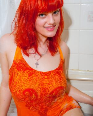Charlotte Orange Dress Wet Tits