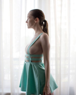 Emily Bloom Flexible In A Cute Dress