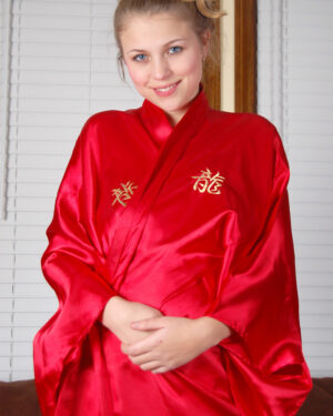 Gemini Silk Robe Nothing Underneath
