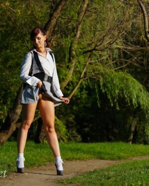 Jeny Smith Mini Skirt Flashing