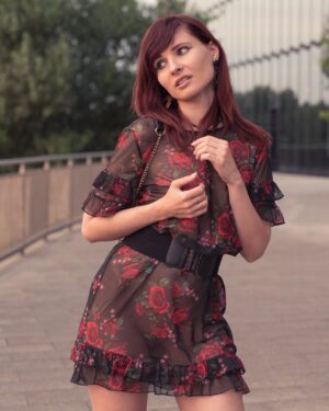 Jeny Smith Sheer Dress