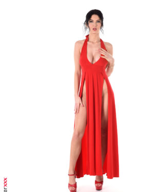 Kitty A Red Deep Cleavage IStripper