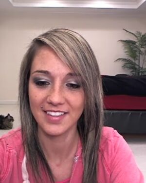 Nikki Sims Pink Fishnet Dildo
