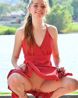 Myra FTV Girls Red Dress Upskirt
