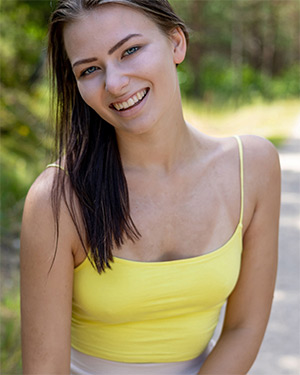Nana Poses Naked On The Road