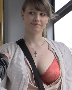 College Girl Really Shows It Off In Public